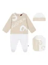Aigner Logo-print Long-sleeved Babygrow Set In Nude