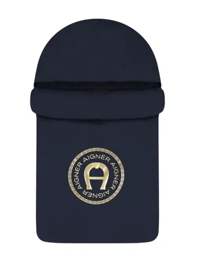 Aigner Logo-print Nest In Blue