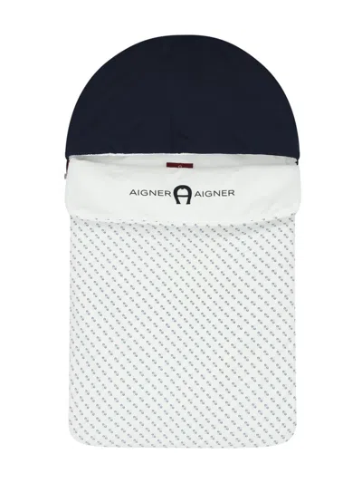 Aigner Logo-print Nest In Blue