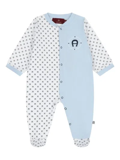 Aigner Babies' Logo-print Pajamas In Blue