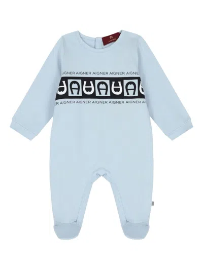 Aigner Babies' Logo-print Pyjamas In Blue