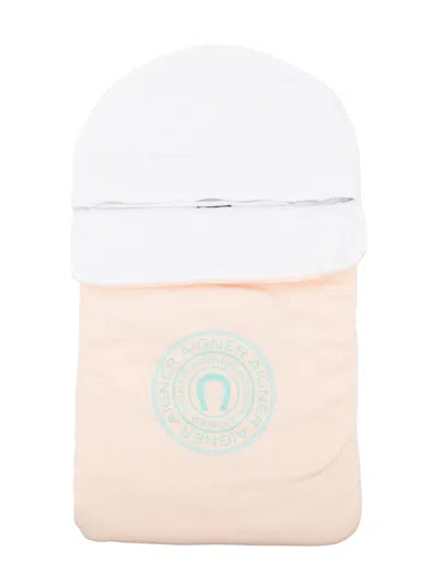 Aigner Logo-print Pima Cotton Baby Nest In Pink
