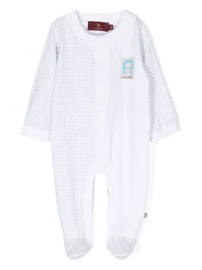 Aigner Babies' Logo-print Pima Cotton Pyjamas In White
