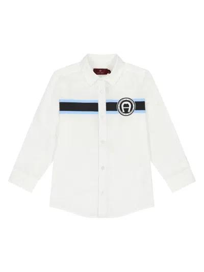 Aigner Kids' Logo-print Shirt In White