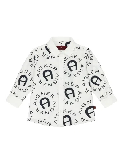 Aigner Babies' Logo-print Shirt In White