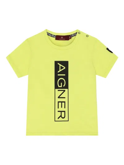 Aigner Babies' Logo-print T-shirt In Yellow