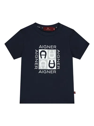 Aigner Babies' Logo-print T-shirt In Blue