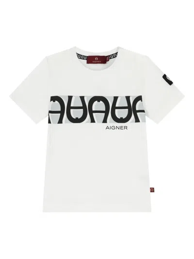 Aigner Babies' Logo-print T-shirt In White