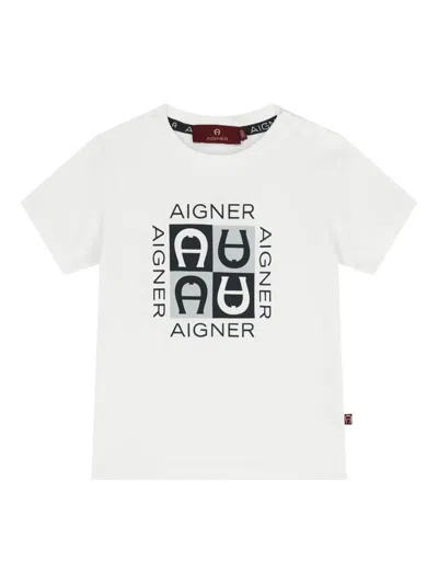 Aigner Babies' Logo-print T-shirt In White