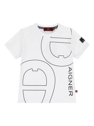 Aigner Babies' Logo-print T-shirt In White