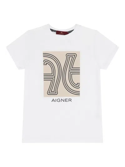 Aigner Kids' Logo-print T-shirt In White