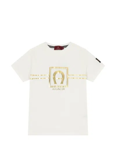 Aigner Kids' Logo-print T-shirt In White