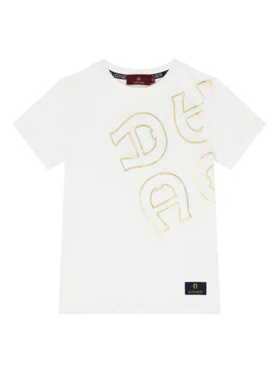 Aigner Kids' Logo-print T-shirt In White