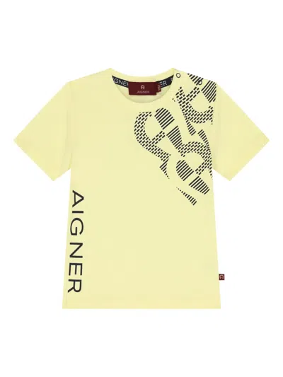 Aigner Babies' Logo-print T-shirt In Yellow