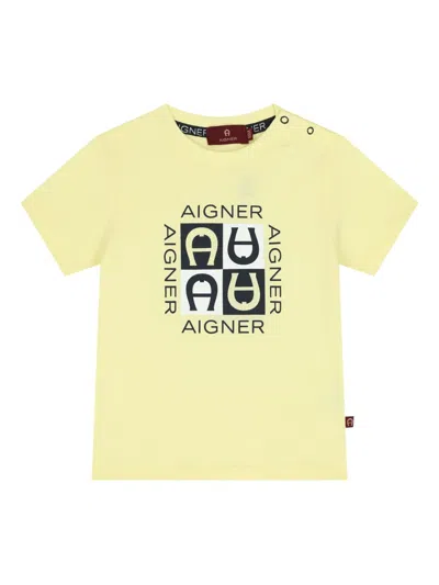 Aigner Babies' Logo-print T-shirt In Yellow