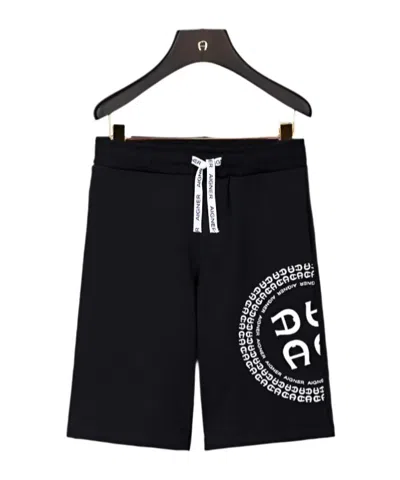 Aigner Logo-printed Bermuda Shorts In Black