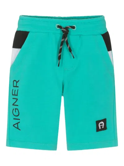 Aigner Babies' Logo-printed Cotton Shorts In Blue