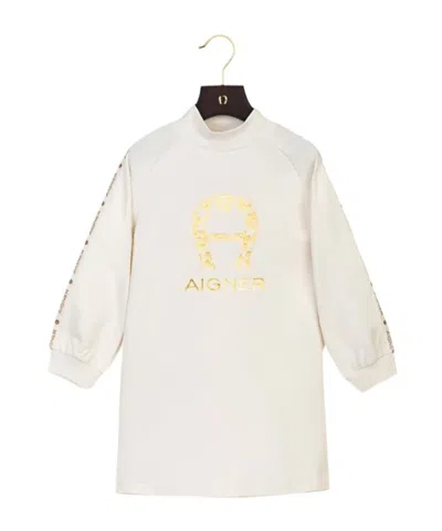 Aigner Logo-printed Dress In White