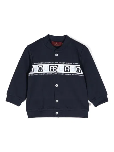 Aigner Babies' Logo-printed Jacket In Blue