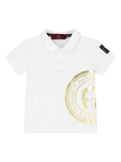 Aigner Babies' Logo-printed Polo Shirt In White