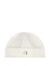 Aigner Logo Ribbed Beanie In Neutral