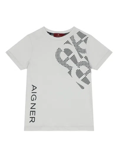 Aigner Kids' Logo T-shirt In White