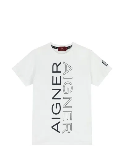 Aigner Logo T-shirt In White