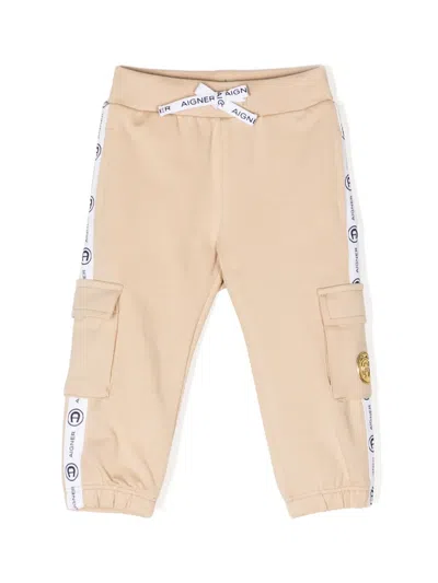 Aigner Babies' Logo-tape Drawstring Track Pants In Neutrals
