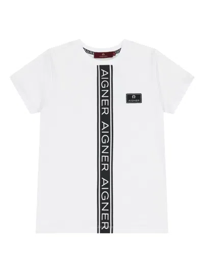 Aigner Kids' Logo-tape T-shirt In White