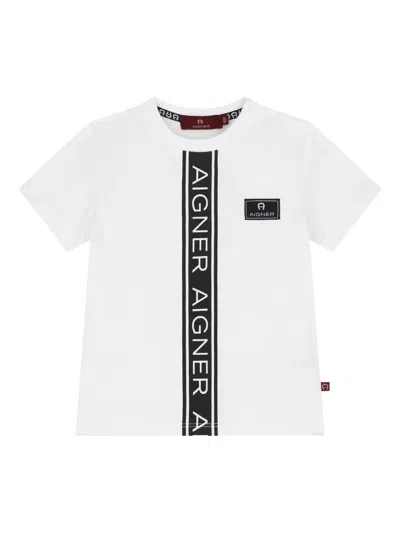 Aigner Babies' Logo-tape T-shirt In White