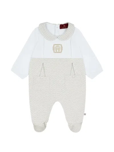 Aigner Logo-embroidered Babygrow In White