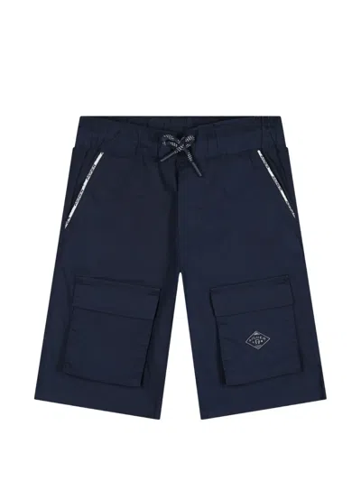 Aigner Kids' Logo-patch Cargo Pants In Blue