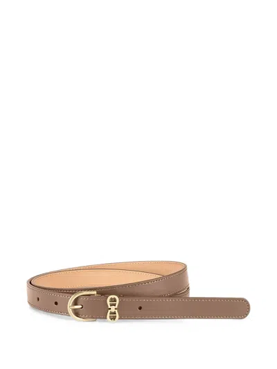 Aigner Logo-plaque Buckle-fastening Belt In Brown