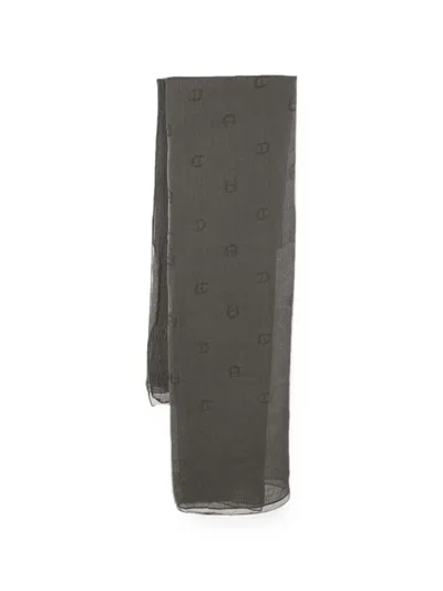 Pre-owned Aigner Logo-print Scarf In Gray
