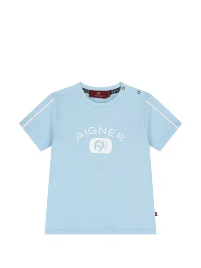 Aigner Babies' Logo-print Short-sleeve T-shirt In Blue