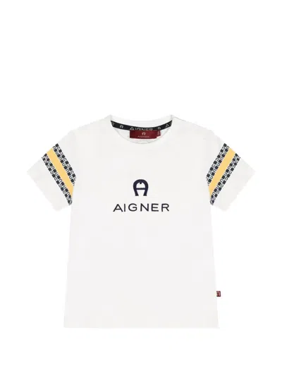 Aigner Babies' Logo-print Short-sleeve T-shirt In White