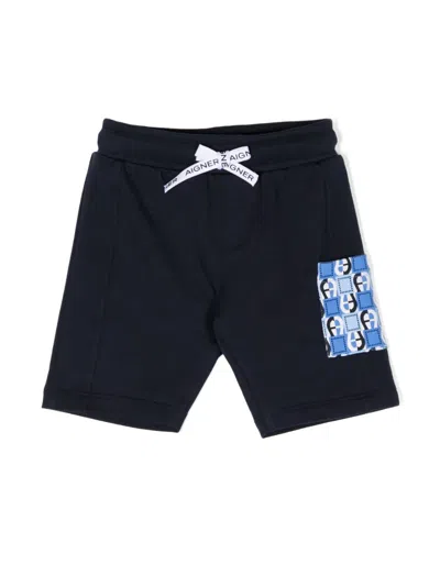 Aigner Babies' Logo-print Track Shorts In Blue