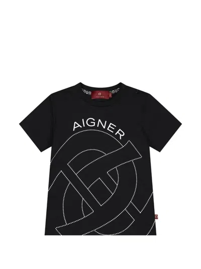 Aigner Babies' Logo-print T-shirt In Black