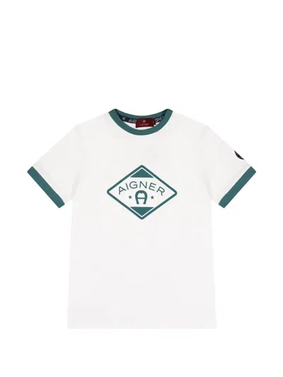 Aigner Kids' Logo-print T-shirt In White