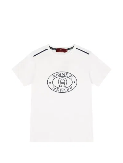 Aigner Kids' Logo-print T-shirt In White