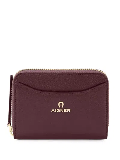 Aigner Marika Leather Wallet In Purple