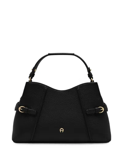 Aigner Medium Cavallo Buckle-detail Tote Bag In Black