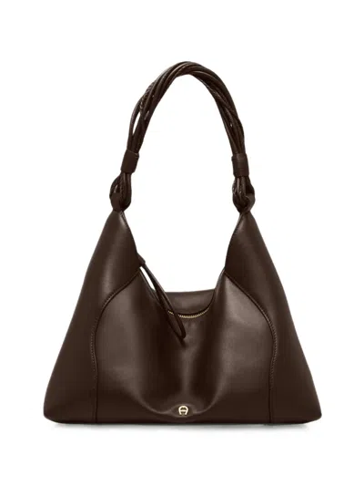 Aigner Medium Giara Shoulder Bag In Brown