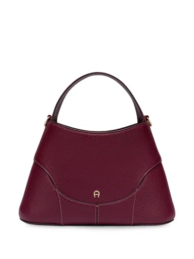 Aigner Medium Hazel Grained-leather Tote Bag In Red