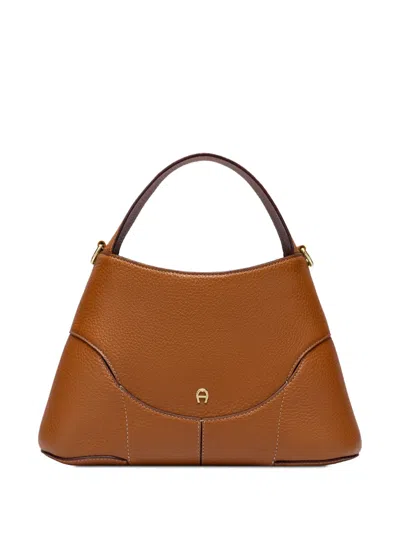 Aigner Medium Hazel Leather Tote Bag In Brown