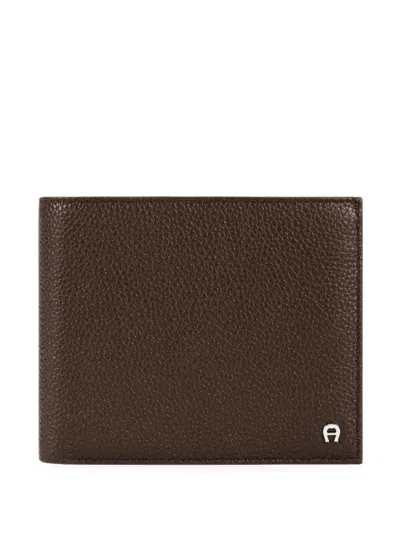 Aigner Mica Combination Leather Wallet In Brown