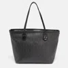 AIGNER MONOGRAM COATED CANVAS AND LEATHER TOP ZIP TOTE