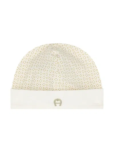 Aigner Monogram-pattern Baby Hat In Neutrals