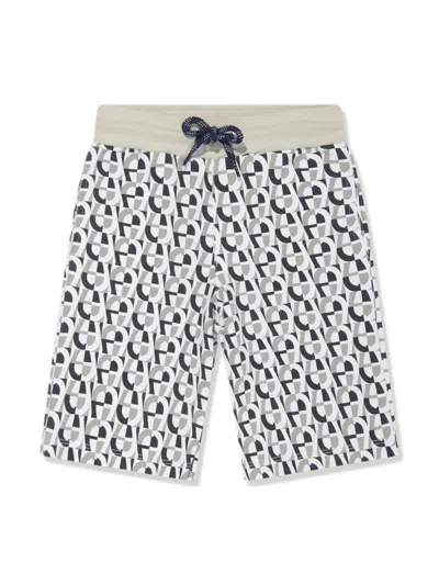 AIGNER MONOGRAM-PATTERN COTTON TRACK SHORTS