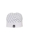 Aigner Monogram-print Beanie In White
